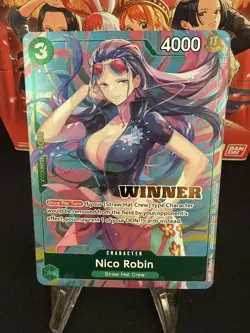 One Piece Card Game Nico Robin P-111 Heroines Event Winner Card Near Mint - Image 1
