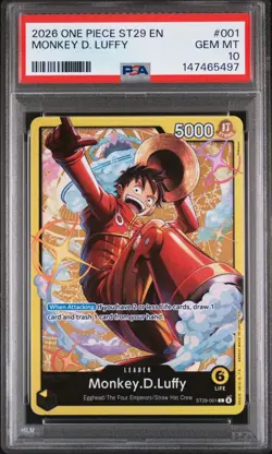 2026 One Piece English Monkey D Luffy ST29-001 Egghead Deck PSA 10 💎 POP 2 - Image 1