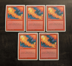 MTG Red Elemental Blast x5 – 4th Edition Core Set – Lot of 5 Vintage Magic Cards - Image 1