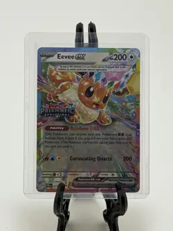 Prismatic Evolutions Eevee ex 075/131 Surprise Box Stamped Promo Card - Image 1