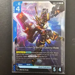 Gundam Card Game TCG Newtype Rising GD01-003 LR Unicorn Gundam Banshee - Image 1