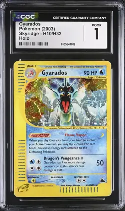 Pokemon Card CGC 1 Gyarados Holo Skyridge H10/H32 - Image 1