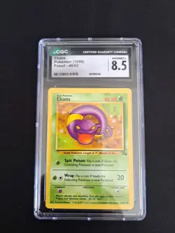 Pokemon TCG Fossil Set Ekans Common Card 46/62 NM/MT CGC 8.5 - Image 1