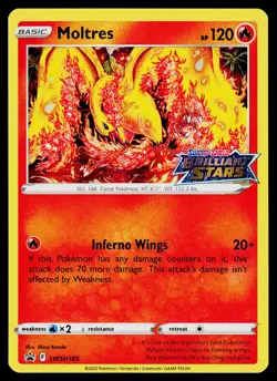 Moltres SWSH185 SWSH: Sword & Shield Promo Cards Prerelease STAMPED #1 - Image 1