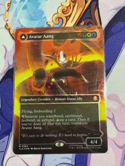 RARE Magic the Gathering Avatar Aang Master of Elements Borderless Galaxy Foil - Image 3