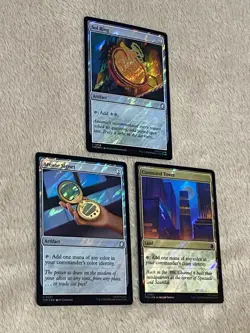 MTG - Sol Ring, Arcane Signet, Command Tower SURGE FOIL - NM - Commander Staples - Image 1