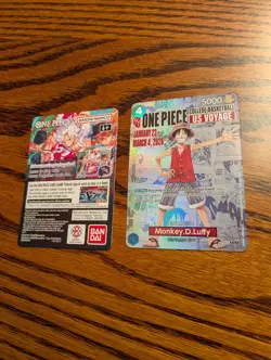 Bandai Namco One Piece CCG Monkey D. Luffy US Voyage Promo Card P-055 - Image 1