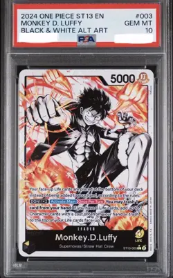 2024 ONE PIECE ULTRA DECK ST13-THE THREE BROTHERS #003 MONKEY D. LUFFY PSA 10 - Image 1