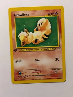 Pokemon Card 1st Edition Neo Destiny Growlithe 68/105 Near Mint - Image 1
