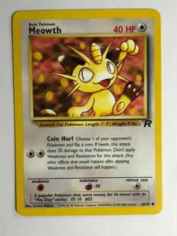Pokemon Card Team Rocket Meowth 62/82 Near Mint - Image 1