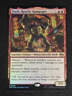 MTG Teenage Mutant Ninja Turtles Slash, Reptile Rampager Foil 0108 NM Rare - Image 1