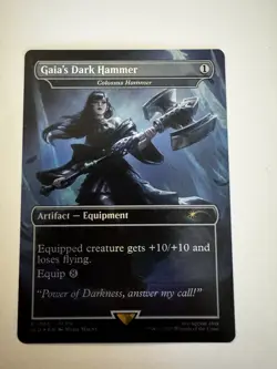 Gaia's Dark Hammer FOIL MTG Final Fantasy Secret Lair Weapons IN HAND - Image 1
