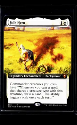 2022 MTG Magic The Gathering CLB Baldurs Gate Extended Art #608 Folk Hero - Image 1