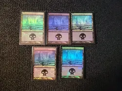 Magic The Gathering Coldsnap Foil Snow-Covered Swamp Lot Of 5 LP - OC2660 - Image 1