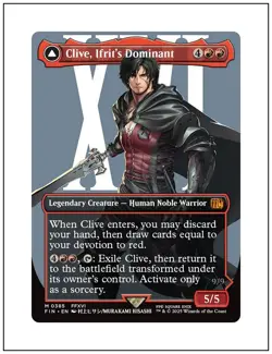 1x Clive, Ifrit's Dominant, Borderless Art 0385, Final Fantasy, Magic MTG NM - Image 1