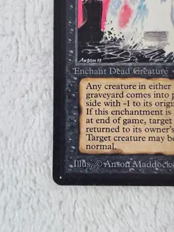 MTG Beta Animate Dead Uncommon 1993 Vintage Old School Magic Anson Maddocks LP - Image 5
