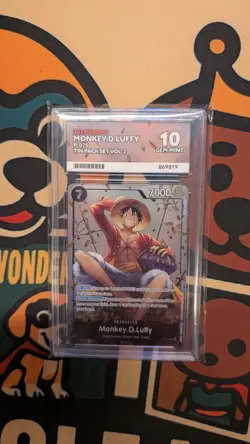 ACE Grading Gem Mint 10 Monkey.D.Luffy P-075 Promo One Piece Tin Pack Set Vol.2 - Image 1