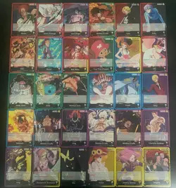 30 x One Piece TCG Leader cards - Monkey D Luffy, Zoro, Nami, Sabo, King & more - Image 1