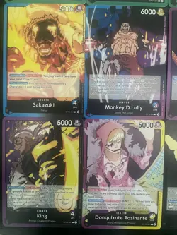 30 x One Piece TCG Leader cards - Monkey D Luffy, Zoro, Nami, Sabo, King & more - Image 2