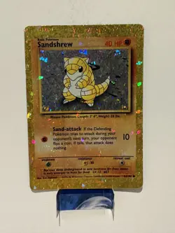 Sandshrew #62 Holo Prism Vintage Pokemon Golden Sticker Card - Image 1