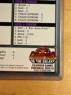 2022 Filsinger Games Champions of the Galaxy Chaos Supreme LE Card RARE Kronos - Image 4