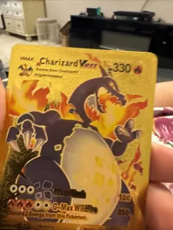 Pokemon Charizard VMAX Gold Metal Card Shining Fates SV107/SV122 Shiny Holo Rare - Image 1