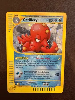 Pokemon Card Octillery H20/H32 Aquapolis Holo Rare 2002 Vintage TCG Foil - Image 1