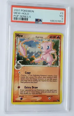 Mew Pop Series 5 Holo PSA 3 Delta Species 2007 Pokemon Card 3/17 - Image 1