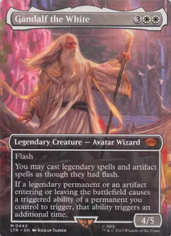 Gandalf the White (Borderless) Lord of the Rings Mythic Regular #442 NM MTG - Image 1