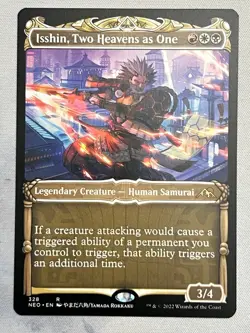 Isshin, Two Heavens as One Kamigawa Neon Dynasty Showcase Rare RWB 328 MTG NM - Image 2