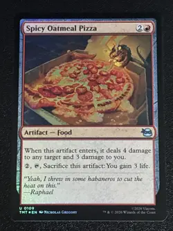 MTG Teenage Mutant Ninja Turtles Spicy Oatmeal Pizza Foil 0109 NM - Image 1