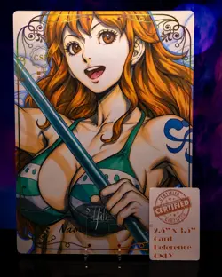 Oversized A4 Premium Card Nami One Piece Double-sided Gold Foil Art Board GSP - Image 1