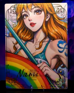 Oversized A4 Premium Card Nami One Piece Double-sided Gold Foil Art Board GSP - Image 2