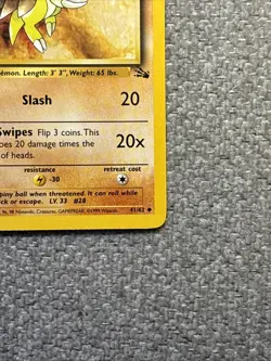Pokemon TCG Sandslash 41/62 1st Edition Uncommon Fossil Card LP Condition - Image 2