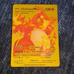 Pokemon Charizard VMAX Gold Metal Full Art Foil Card 020/189 - Image 1