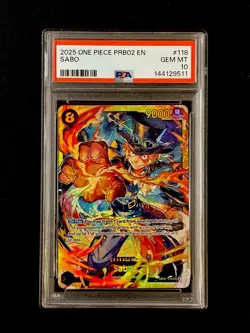 Sabo OP07-118 PSA 10 GEM MINT Parallel Secret Rare One Piece Card PRB02 - Image 1