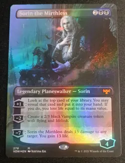 MTG Crimson Vow - Sorin, the Mirthless - Foil Borderless Mythic - Image 1