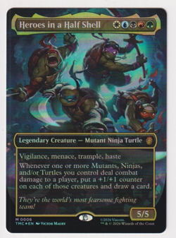 Heroes In A Half Shell Commander TMNT 0006 Mythic Borderless Foil NM MTG Magic - Image 1