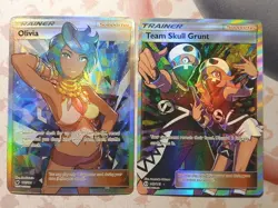 Pokemon TCG Olivia 111/111 & Team Skull Grunt 149/149 Sun&Moon Full Art Trainer - Image 1