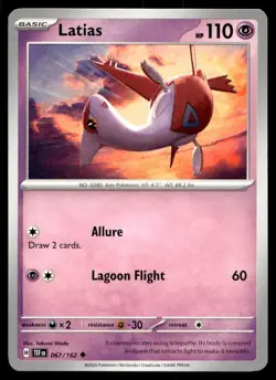 Latias 67/162 Pokemon Card Temporal Forces Uncommon 110 HP Lightly Played ME - Image 1