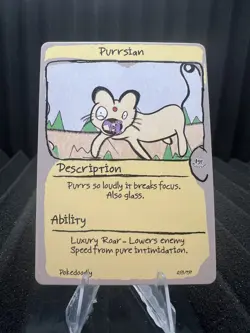 Purrsian (Persian) #53 - First Edition First Print PokeDoodly Fan Art - Pokemon - Image 1