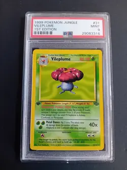 Jungle 1st Edition Rare: Vileplume 31/64 PSA 9 Regular Pokemon TCG - Image 1