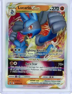 2023 Pokemon Lucario V Star Black Star Promo SWSH214 Full Art Holographic Holo - Image 1