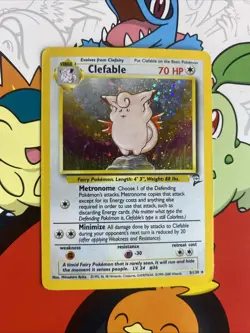 Clefable 5/130 Holo Rare MP Pokemon TCG Base Set 2 MP SWIRL - Image 2
