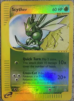 Pokemon TCG: Scyther #57/147 Aquapolis Set Reverse Holo LP/NM Condition - Image 1