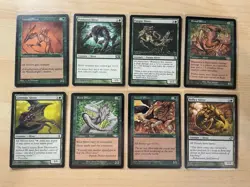 Lot Of Green Cuddly Forest Slivers That Need A Home. Lot Of 8 Mtg Cards - Image 1