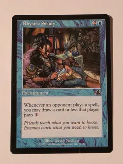 Rhystic Study - 45/143 Prophecy - Magic The Gathering MTG SEE PHOTOS - Image 1
