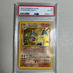 1999 POKEMON TCG BASE SET UNLIMITED CHARIZARD-HOLO PSA 4 - Image 1