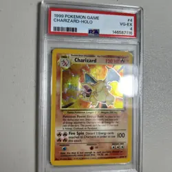 1999 POKEMON TCG BASE SET UNLIMITED CHARIZARD-HOLO PSA 4 - Image 2
