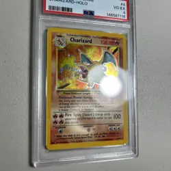 1999 POKEMON TCG BASE SET UNLIMITED CHARIZARD-HOLO PSA 4 - Image 3